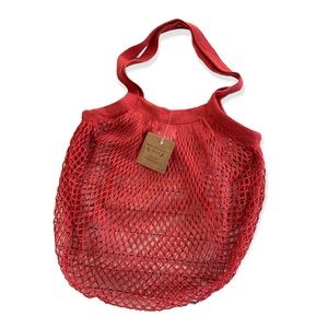 HomeWear Market Fishnet Style Grocery Tote Bag in Red